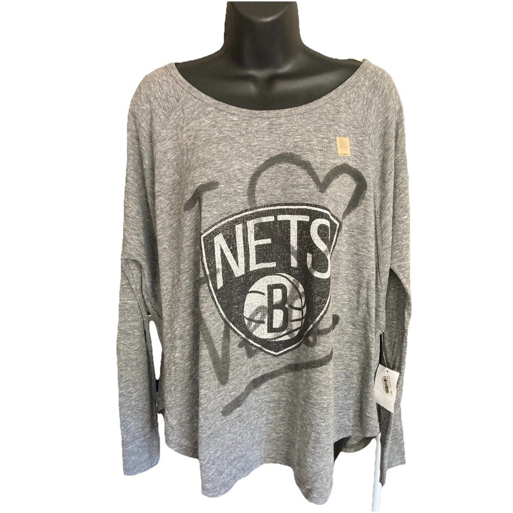Brooklyn Nets X Junk Food Oversized long sleeve shirt NWT size M